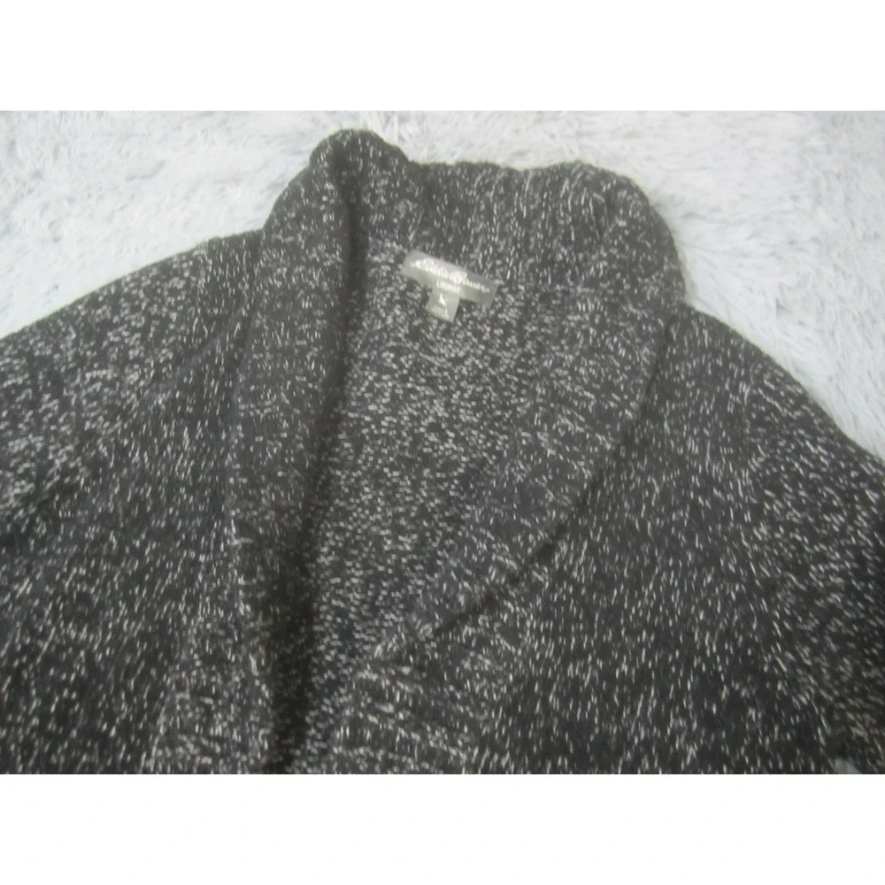 Eddie Bauer Sweater Womens Large Gray Open Front Knit Lounge Cardigan Pockets - Picture 3 of 9